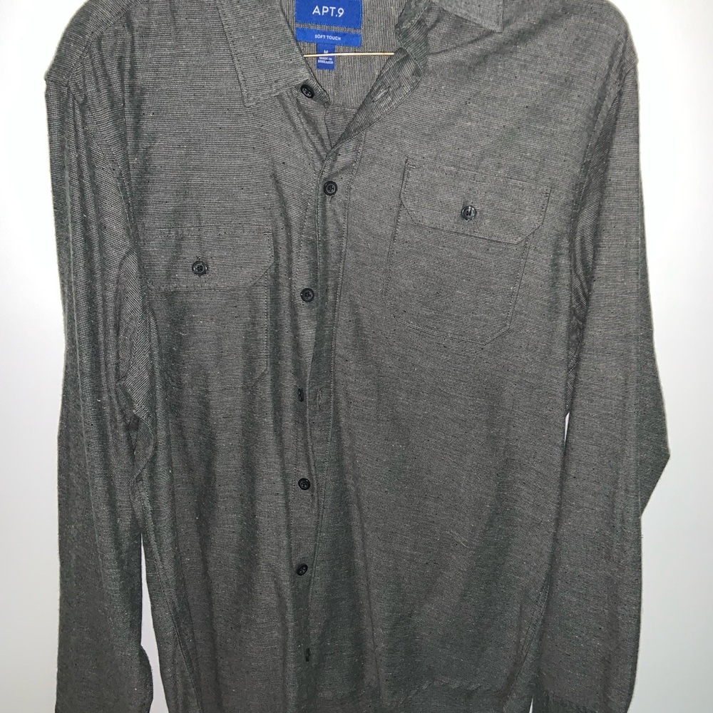 APT.9 Gray Button-Up Shirt